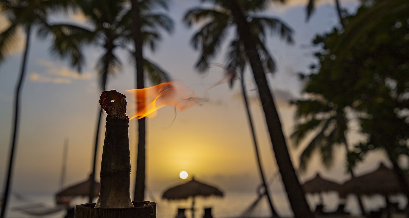 Anse Chastanet Beach Torch Sunset